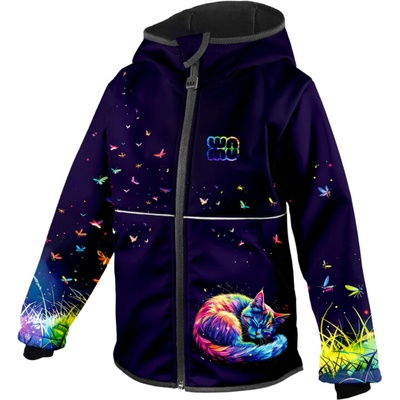 Wamu Softshellová bunda dětská Duhová kočka