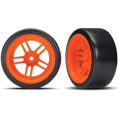 Traxxas колело 1.9", джанта split-spoke оранжев, гума Drift (2) (заден)