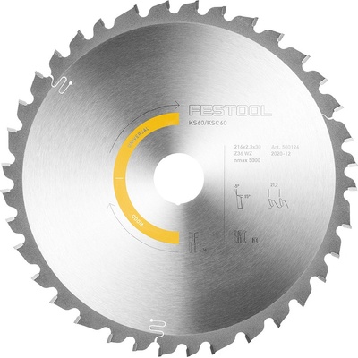 Festool Pilový kotouč na dřevo a dřevěné materiály pro pilu KS 60 216x2,3x30 W36 216mm, 36 zubů (500124)