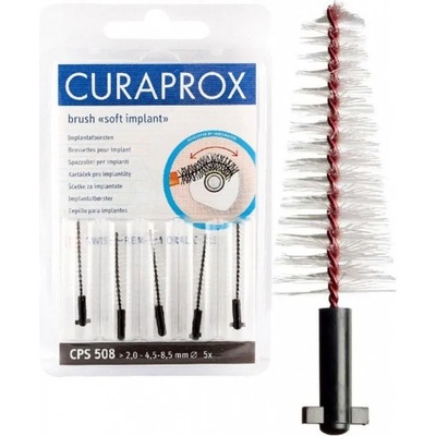 CURASEPT Междинни четки за зъби за импланти, Curaprox CPS 508 Soft Implant 5 Interdental Brushes