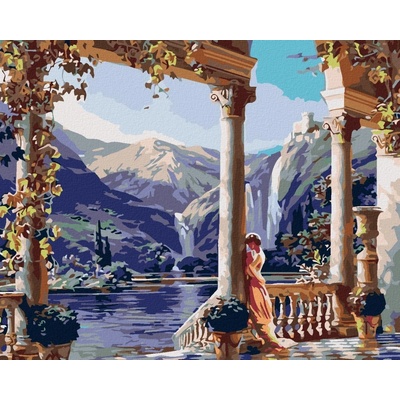 zuty Malování podle čísel Hrad nad jezerem 100 x 80 cm bez rámu a bez vypnutí plátna 8596530001706