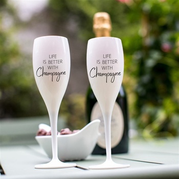 Koziol pohár na šampanské Cheers No.1 LIFE IS BETTER WITH CHAMPAGNE 2 x 100 ml