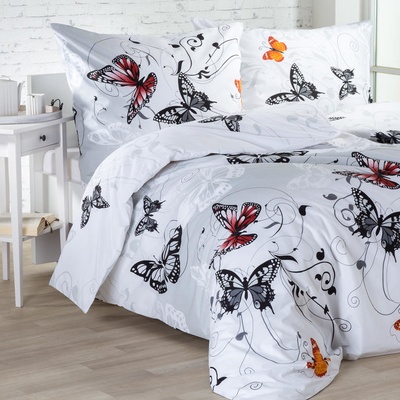 Mirtex Plátno DOMESTIK 145/12683-1 motýli šíře 220cm zbytková metráž