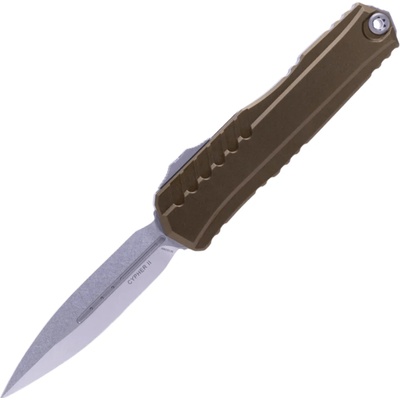 Microtech CYPHER II D/E STONEWASH STANDARD OD GREEN 1242-10OD