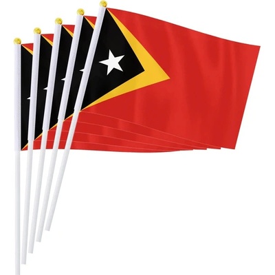Vlajka Východný Timor 14 x 21 cm na plastovej tyčke