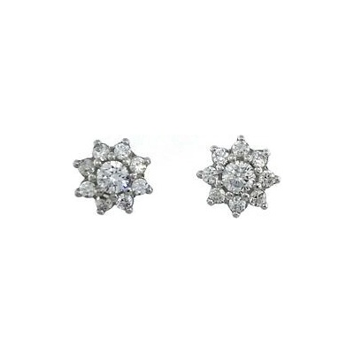 INFINITYSILVER Stříbrné náušnice kytičky ALBA s bílými zirkony 438141