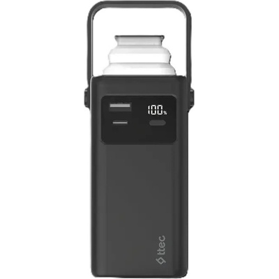 Ttec Външна батерия ttec ReCharger Extreme LCD 20.000mAh PD 20W Powerbank with Built-in USB-C and Lightning Cables, LED Torch, Carrying Handle -Черна