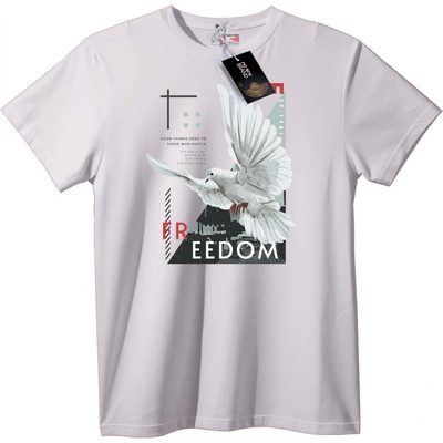NOONEBRAND Тениска Свобода с гълъб - L, Black