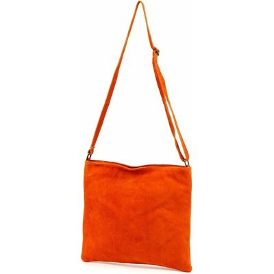 Luka dámska semišová crossbody kabelka oranžová na plece 26-095