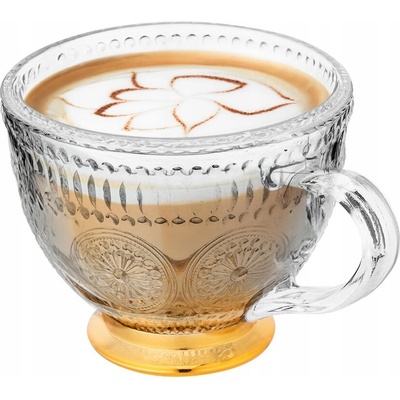 Design Altom Daisy 430ml Gold sklenice Šálek na kávu a čaj s stonkem