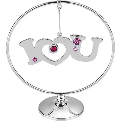 Crystocraft Статуетка с надпис обичам те декорация кристали Swarovski RY086