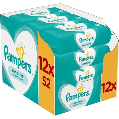 Pampers Sensitive кърпи 12 x 52 броя