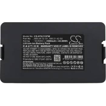 Image 1 of Cameron Sino Батерия Cameron Sino, За косачка робот GARDENA Automower 115H 2019, Automower 305 2020, 2021, 2022 HUSKVARNA Automower 305 2020 18V 2500mAh Camer (CS-HTA115PW)