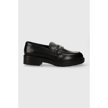 Calvin Klein Кожени мокасини Calvin Klein RUBBER SOLE LOAFER W/HW в черно с платформа HW0HW02006 (HW0HW02006)