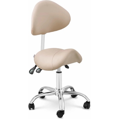 physa Стол тип седло - регулиране на височината на облегалката и седалката - 55 - 69 см - 150 кг - кремаво, сребро (physa mannheim cream)