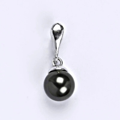 Čištín Stříbrný přívěšek se Swarovski perlou black, P 1397/22