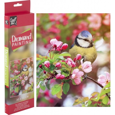 GRAFIX Diamantové malování Sýkorka na větvi 30 x 30 cm