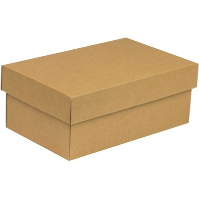 Dárková krabička s víkem 250x150x100/40 mm, hnědá - kraftová