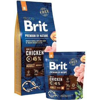 Brit Brit Premium by Nature Adult M Храна за кучета, суха, за възрастни, с ябълка, пилешко и царевица, 15 kg