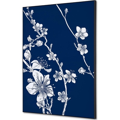 Jansen Display Textilní dekorace na zeď A2 Japonské třešňové květy Modrá, 420 x 594 mm