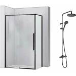Rea Комплект душ кабина Rea Solar черна 90x120 см и душ колона Hansgrohe Vernis Blend черна (5902557333028+26276670)