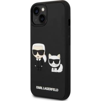 KARL LAGERFELD Гръб Karl Lagerfeld and Choupette 3D Case за iPhone 14 Plus - Черен