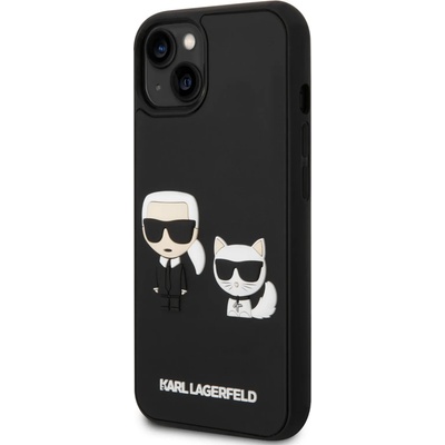 KARL LAGERFELD Гръб Karl Lagerfeld and Choupette 3D Case за iPhone 14 Plus - Черен