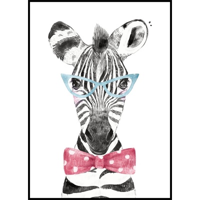Jen tak z lásky Plakát Zebra Rozměr plakátu: 30 x 40 cm, Varianta zebry: Zebra s brýlemi