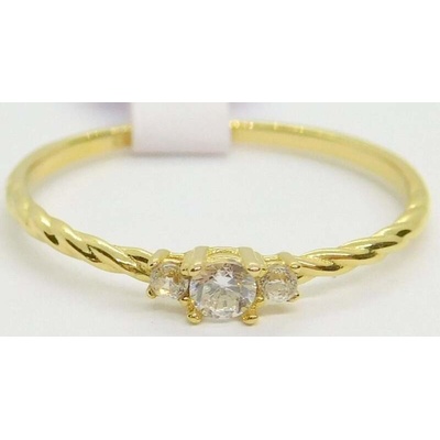 Klenoty Budín Zásnubní dámský zlatý prsten se zirkony HK1213