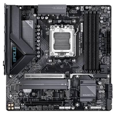 Дънна платка GIGABYTE GB B850M Eagle Wf6E Micro ATX, DDR5 5200-8200(O. C), AMD Ryzen 7000/9000, WiFi 6E, 2.5GbE LAN, HDMI 2.1, DP 1.4, USB 3.2 Gen2, Bluetooth 5.3
