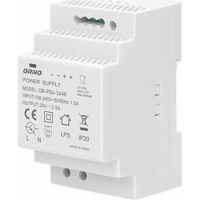 Orno Napájecí zdroj na DIN lištu 24VDC 2,5A 60W OR-PSU-1648