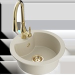 Mexen Diego гранитна кухненска мивка с една камера с кухненски смесител (6512-69-672601-50)