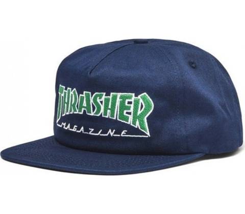 THRASHER OUTLINED SNAPBACK HAT \ Navy