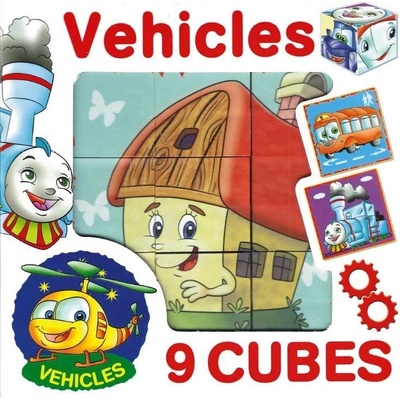 DOHÁNY Obrázkové kostky Dopravní prostředky 9 kostek
