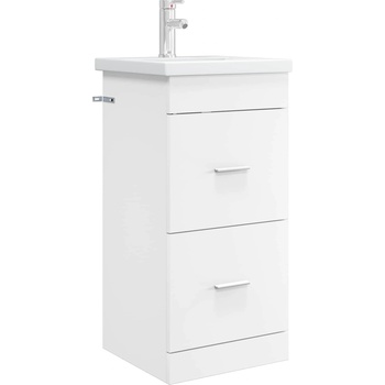 vidaXL Баня с мивка Бяло 42 x 40 x 84, 5 см Инженерна дървесина (890696)
