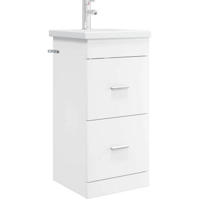 vidaXL Баня с мивка Бяло 42 x 40 x 84, 5 см Инженерна дървесина (890696)