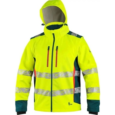 CXS BEDFORD výstražná bunda pánská softshell žluto-petrolová