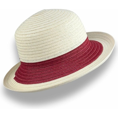 Krumlovanka dámský letní klobouk Cloche nemačkavý An-18163 bílý