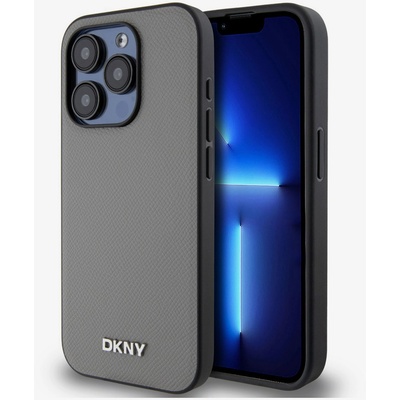 DKNY PU Leather Silver Metal Logo Magsafe Back Cover за iPhone 14 Pro Grey DKNY DKNY | Siv | МЪЖЕ | UNI
