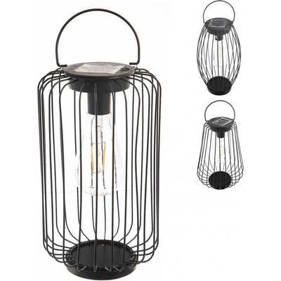 Svícen kov LED/solar černý 3ASS