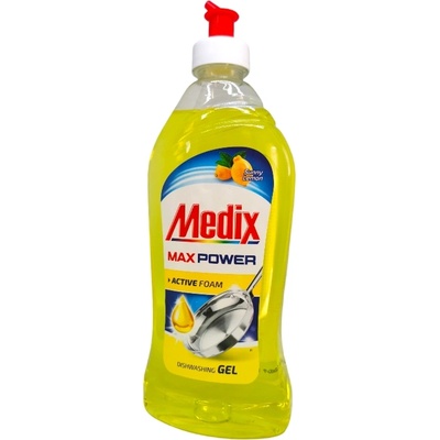 MEDIX препарат за измиване на съдове, Max Power Gel, 415мл, Лимон