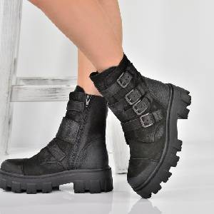Tinti Shoes Дамски боти Nora black nabuk