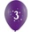 Globos Festival БАЛОНИ 10 БР. 12" - 30 СМ С ПЕЧАТ - ЦИФРА 3