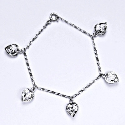 Čištín stříbrný se Swarovski čirými krystaly srdce R 1396