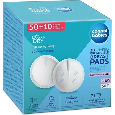 Canpol babies tvarované priedušné prsné vložky 3D 60 ks