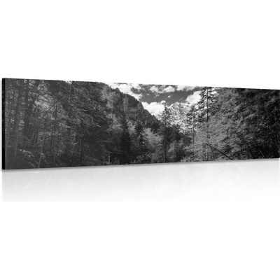 Obraz černobílá horská krajina - 150x50