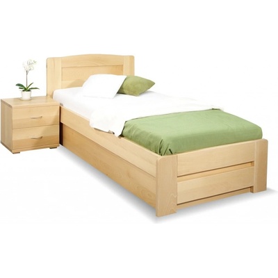BedWorld Justina s úložným prostorem masiv buk Lak wenge