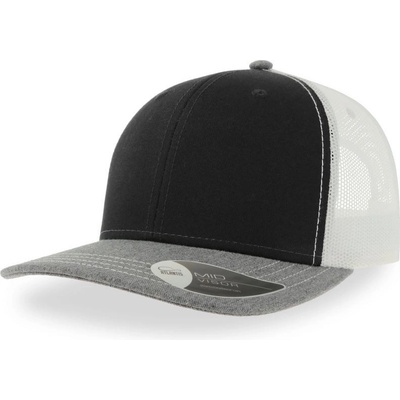 Atlantis Headwear Sonic Trucker 6 panelová COT-330210zg499 Černá/melír šedá/bílá