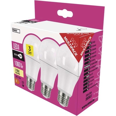 Emos LED žárovka Classic A60 E27 10,7 W 75 W 1 060 lm teplá bílá ZQ5150.3
