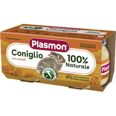 Plasmon Пюре Заешко месо, 6+м 2Х80гр